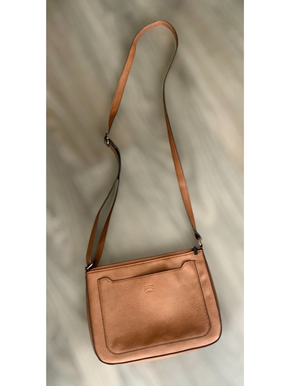 Vintage Roots Brown Crossbody Bag Faux Leather Long Strap - Picture 2 of 9